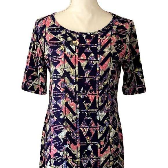 NWT | Lula Roe | Black Printed T-Shirt Dress | Size: Large - Picture 2 of 8